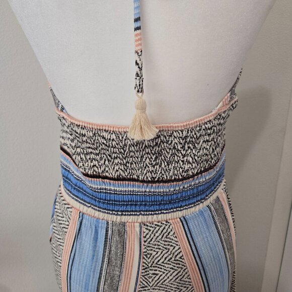 Venus Tassel Halter Jumpsuit Striped Blues Pink Size Small - Picture 8 of 14